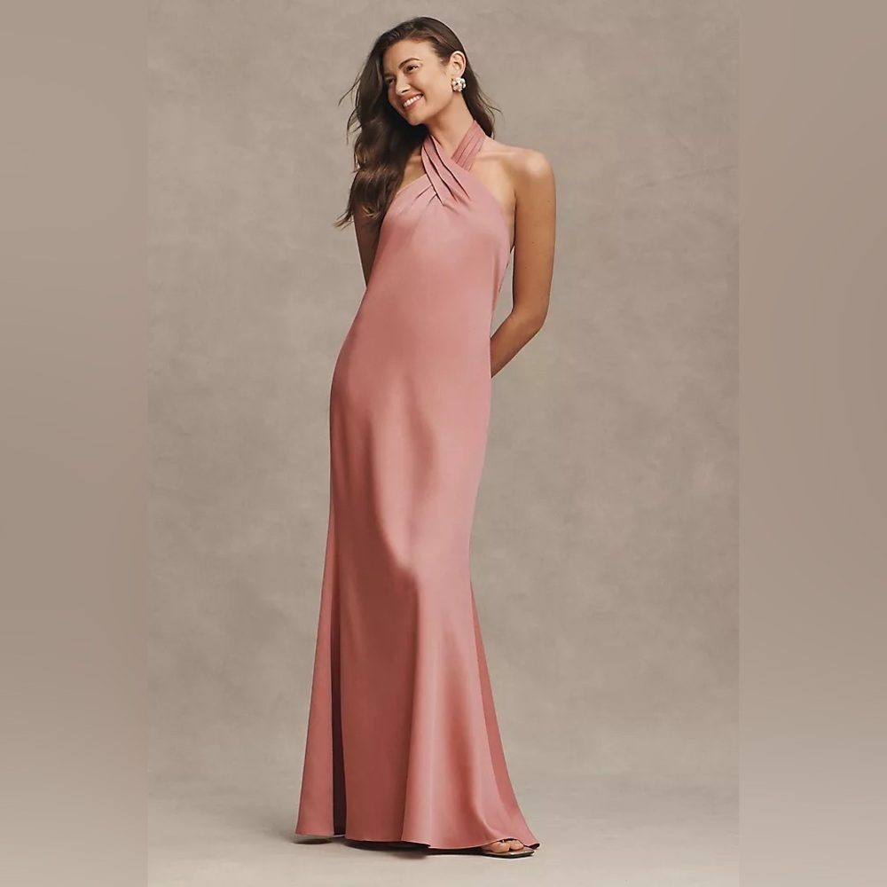 NWT BHLDN Ruby Twist Halter Satin Gown in Sedona - size 10